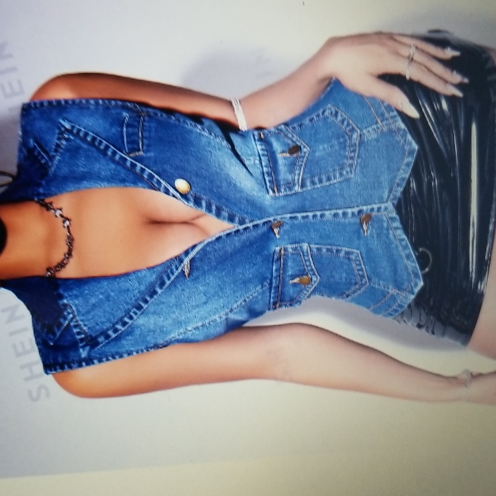 Sleeveless jean vest...